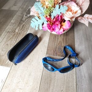 Baby Solo Adjustable Sunglasses with Case Matte Midnight Blue 0-24m EUC